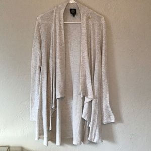 Long convertible drape front cardigan